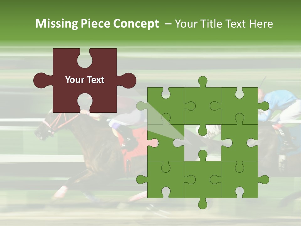 Two Racing Horses Competing With Each Other, With Motion Blur To Accent Speed PowerPoint Template