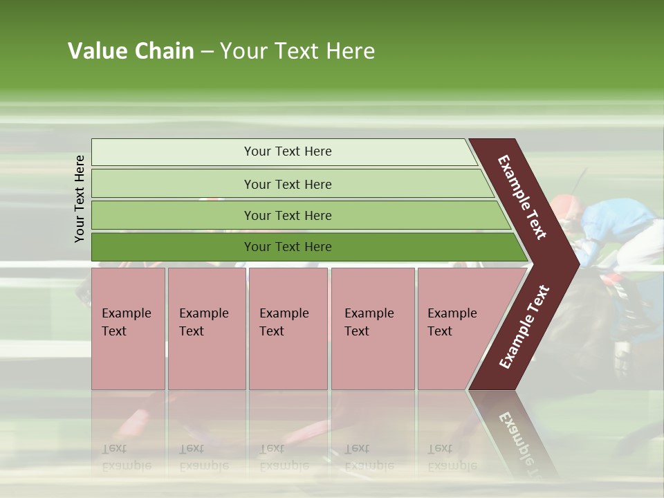 Two Racing Horses Competing With Each Other, With Motion Blur To Accent Speed PowerPoint Template