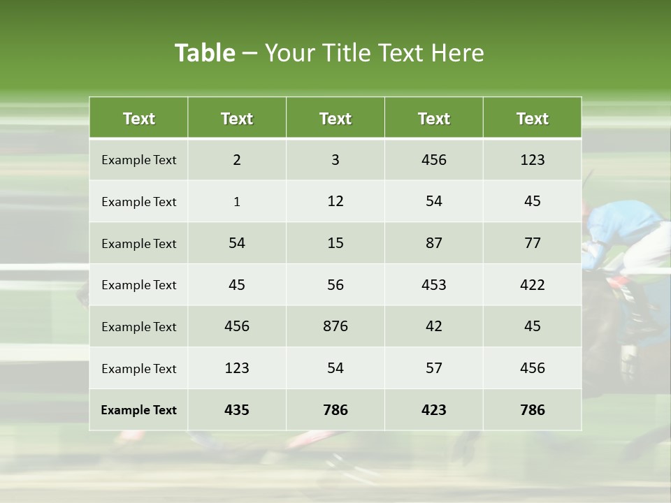 Two Racing Horses Competing With Each Other, With Motion Blur To Accent Speed PowerPoint Template