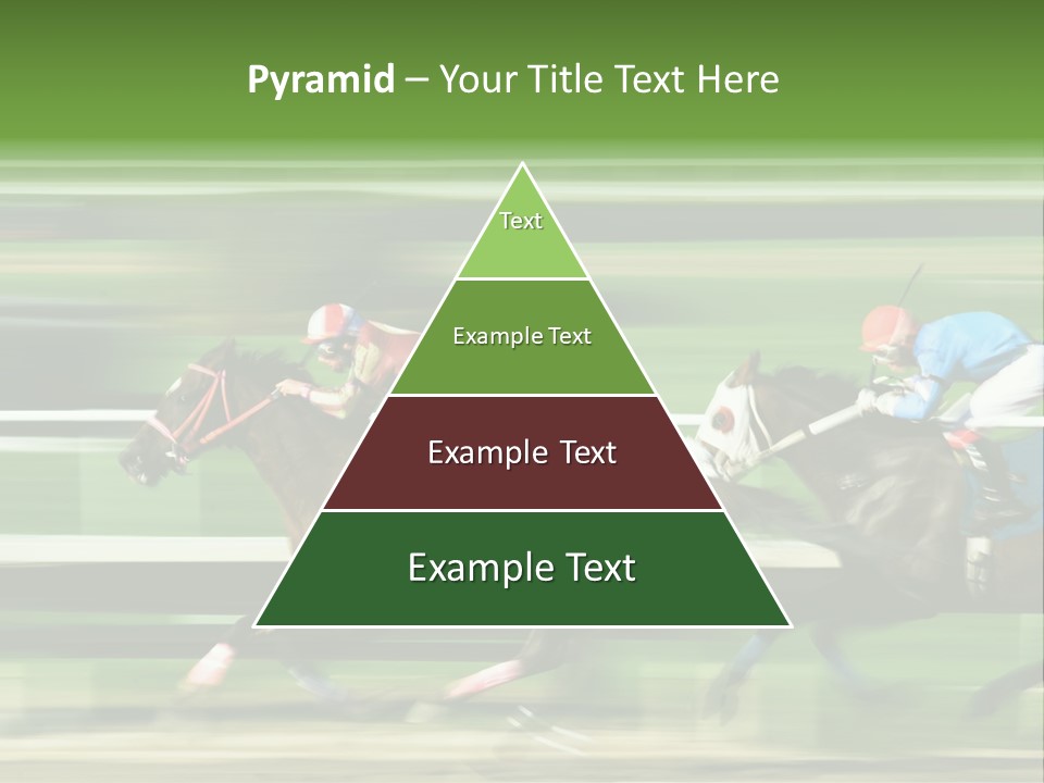 Two Racing Horses Competing With Each Other, With Motion Blur To Accent Speed PowerPoint Template