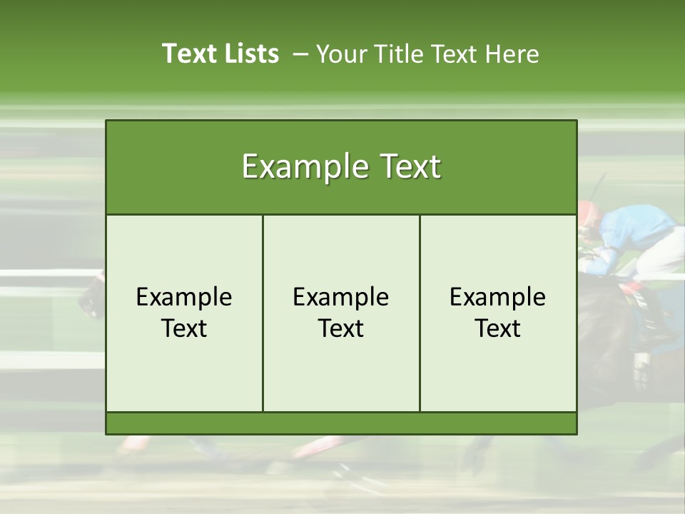 Two Racing Horses Competing With Each Other, With Motion Blur To Accent Speed PowerPoint Template