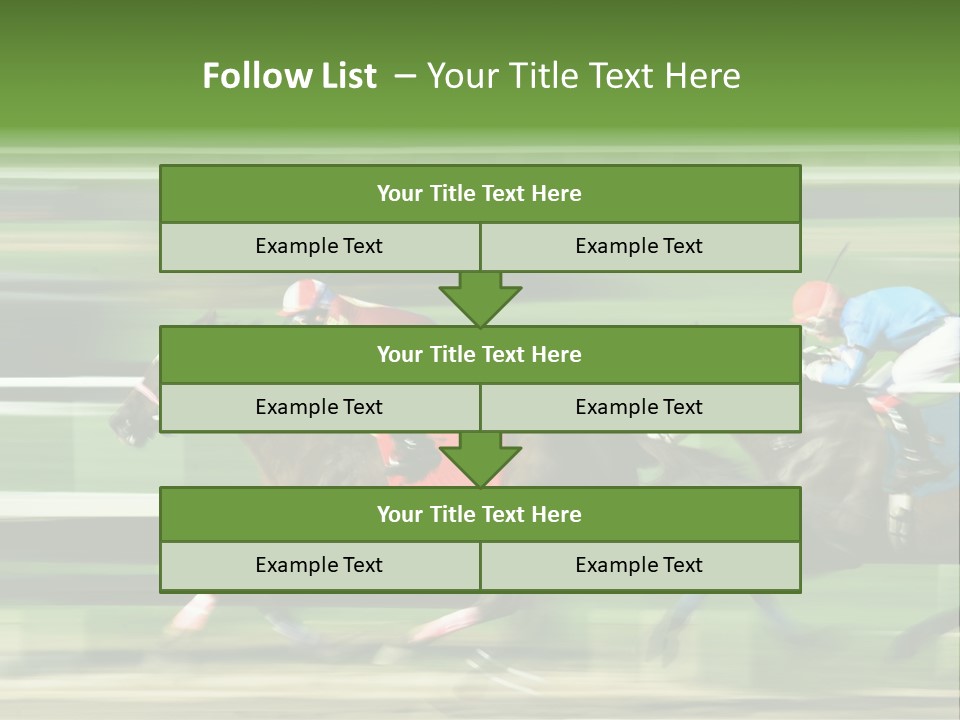 Two Racing Horses Competing With Each Other, With Motion Blur To Accent Speed PowerPoint Template