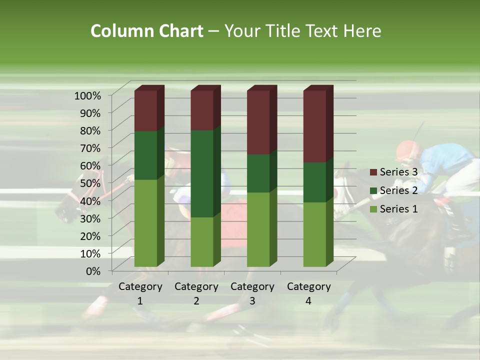 Two Racing Horses Competing With Each Other, With Motion Blur To Accent Speed PowerPoint Template
