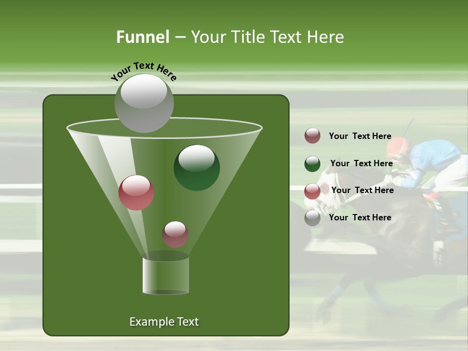 Two Racing Horses Competing With Each Other, With Motion Blur To Accent Speed PowerPoint Template