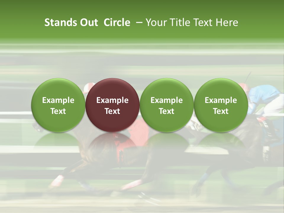 Two Racing Horses Competing With Each Other, With Motion Blur To Accent Speed PowerPoint Template