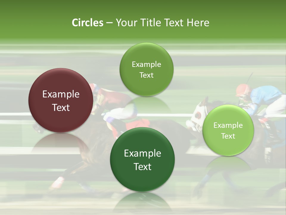 Two Racing Horses Competing With Each Other, With Motion Blur To Accent Speed PowerPoint Template