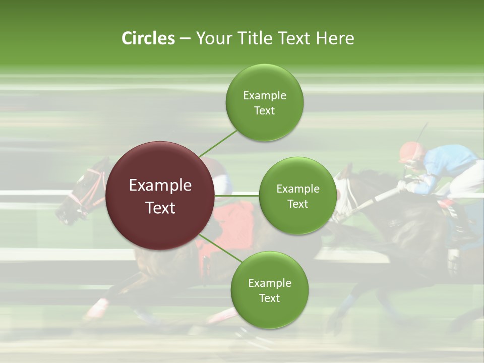 Two Racing Horses Competing With Each Other, With Motion Blur To Accent Speed PowerPoint Template