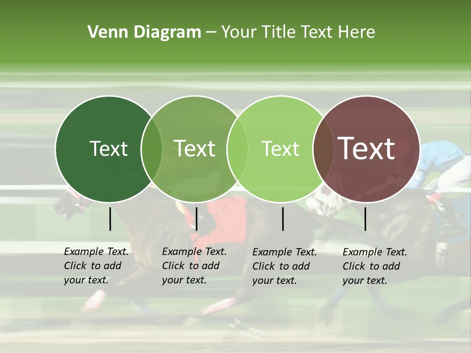 Two Racing Horses Competing With Each Other, With Motion Blur To Accent Speed PowerPoint Template