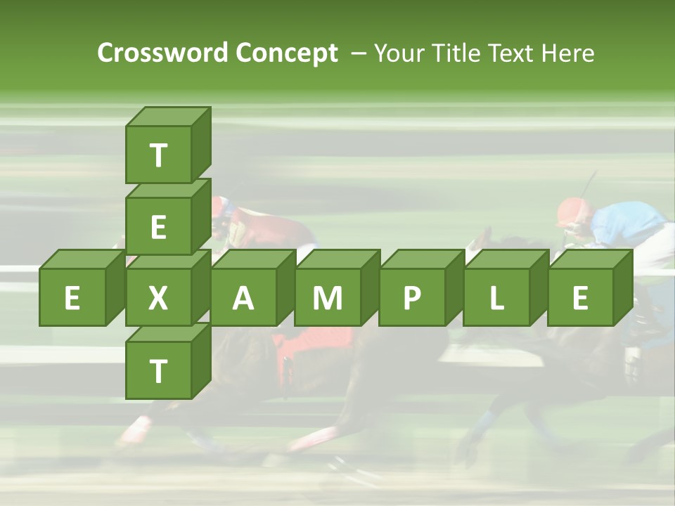 Two Racing Horses Competing With Each Other, With Motion Blur To Accent Speed PowerPoint Template