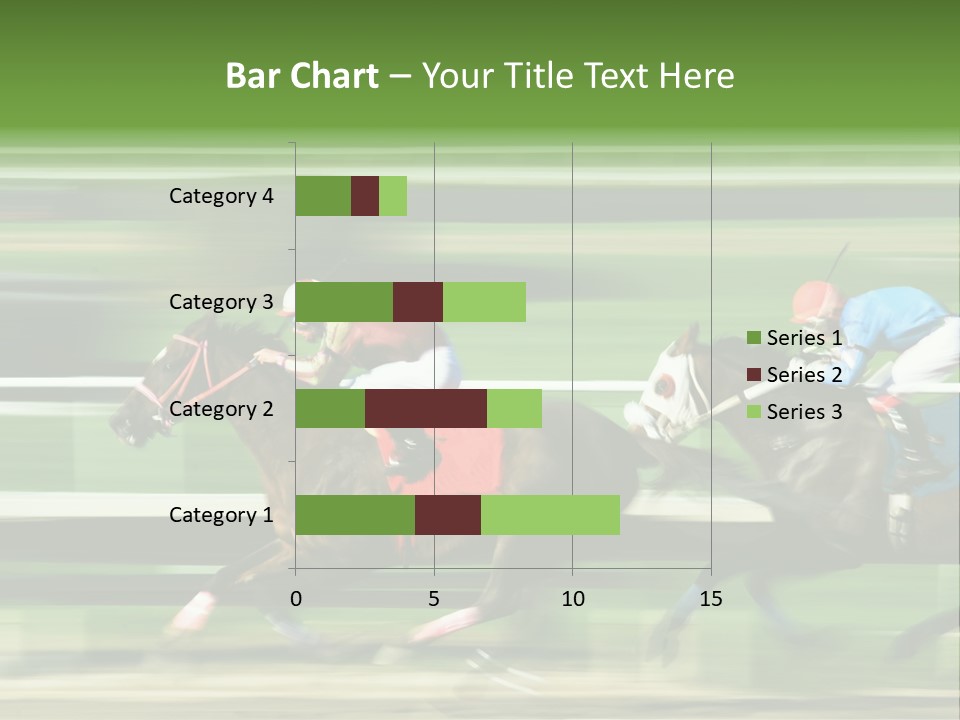 Two Racing Horses Competing With Each Other, With Motion Blur To Accent Speed PowerPoint Template
