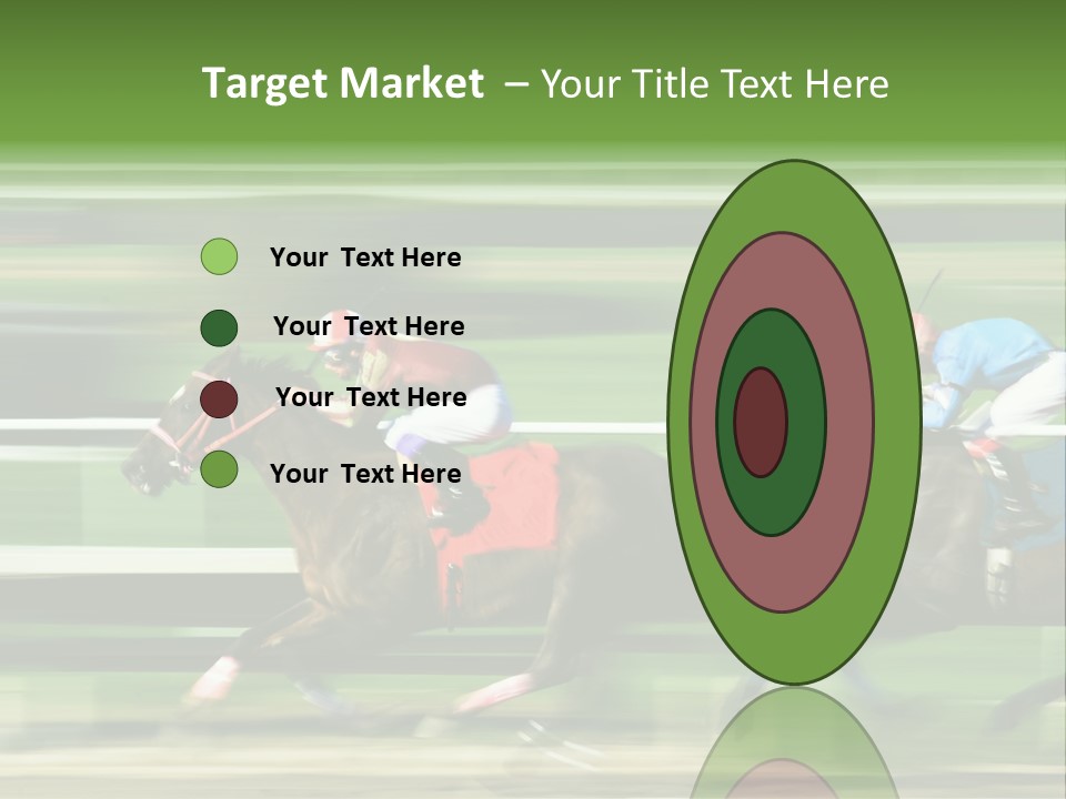 Two Racing Horses Competing With Each Other, With Motion Blur To Accent Speed PowerPoint Template