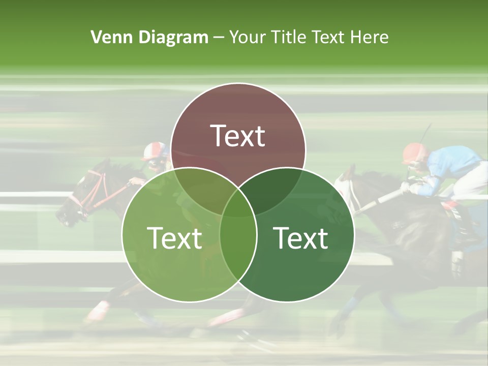 Two Racing Horses Competing With Each Other, With Motion Blur To Accent Speed PowerPoint Template