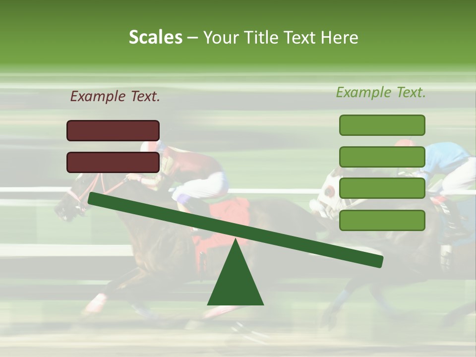 Two Racing Horses Competing With Each Other, With Motion Blur To Accent Speed PowerPoint Template