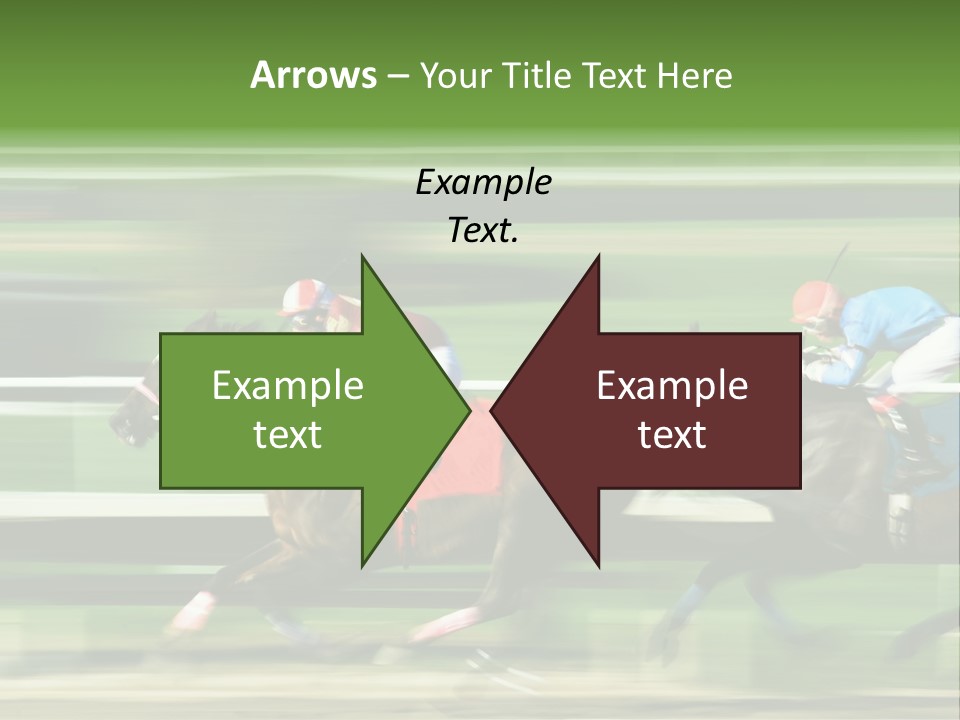 Two Racing Horses Competing With Each Other, With Motion Blur To Accent Speed PowerPoint Template