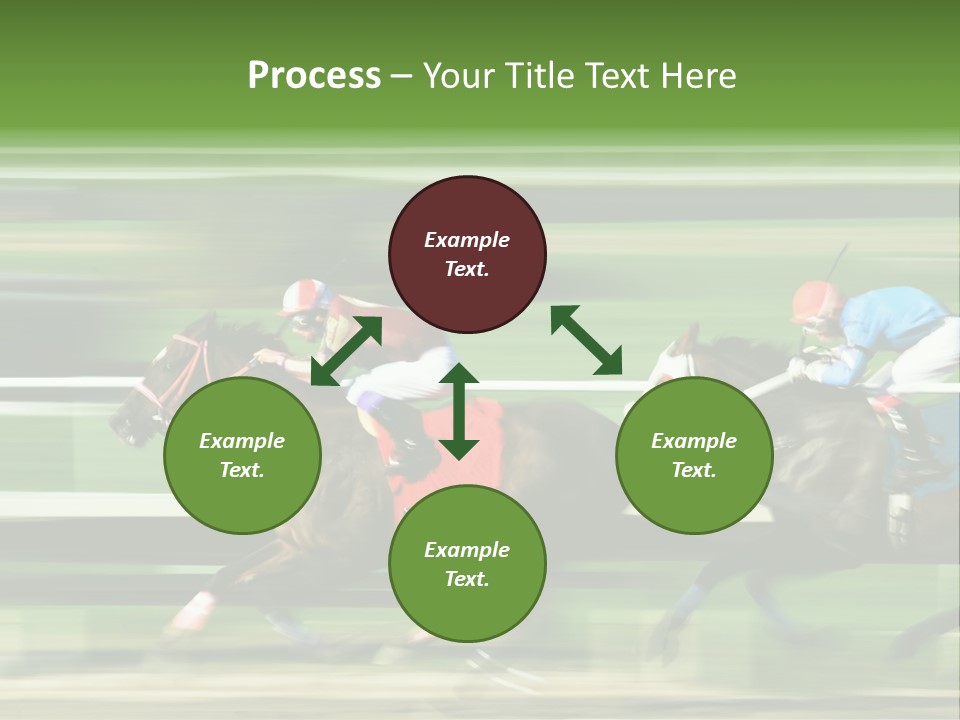 Two Racing Horses Competing With Each Other, With Motion Blur To Accent Speed PowerPoint Template