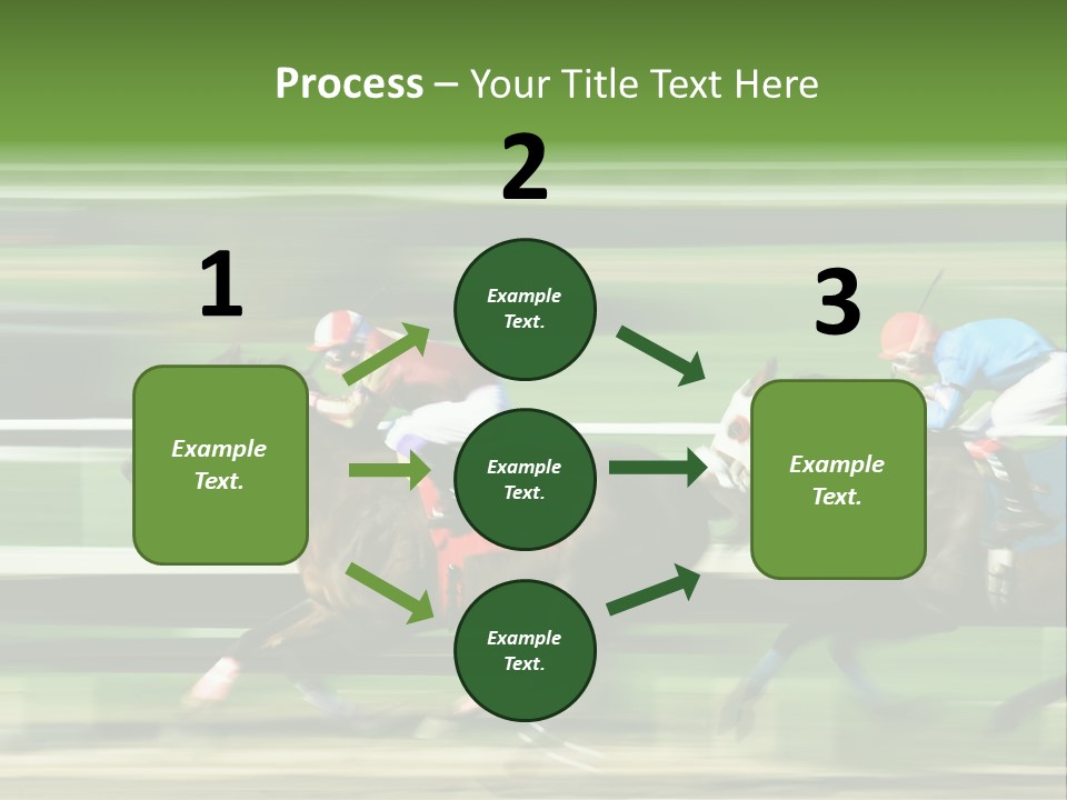 Two Racing Horses Competing With Each Other, With Motion Blur To Accent Speed PowerPoint Template