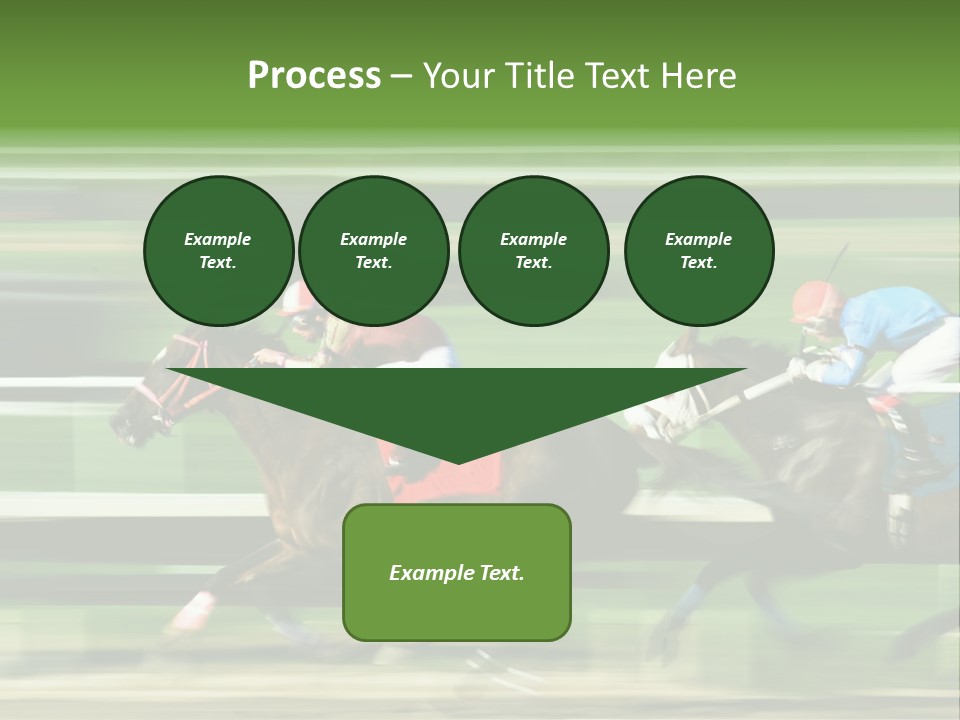 Two Racing Horses Competing With Each Other, With Motion Blur To Accent Speed PowerPoint Template