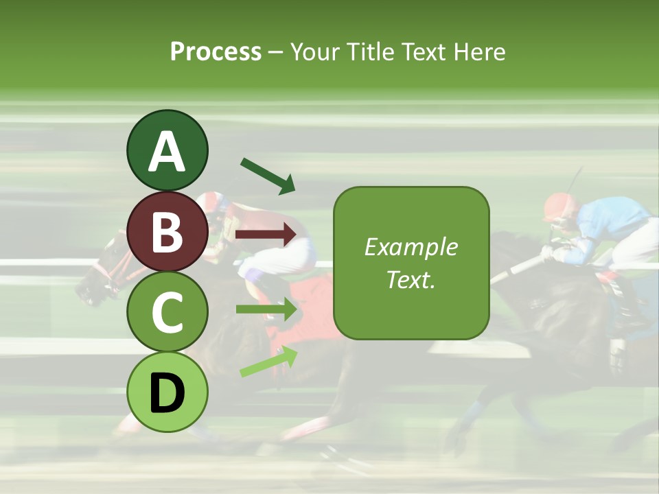 Two Racing Horses Competing With Each Other, With Motion Blur To Accent Speed PowerPoint Template