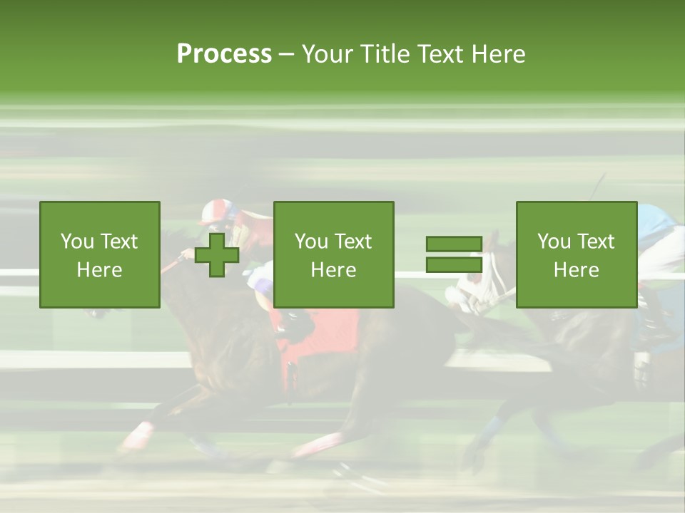 Two Racing Horses Competing With Each Other, With Motion Blur To Accent Speed PowerPoint Template