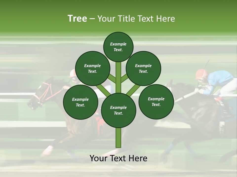 Two Racing Horses Competing With Each Other, With Motion Blur To Accent Speed PowerPoint Template