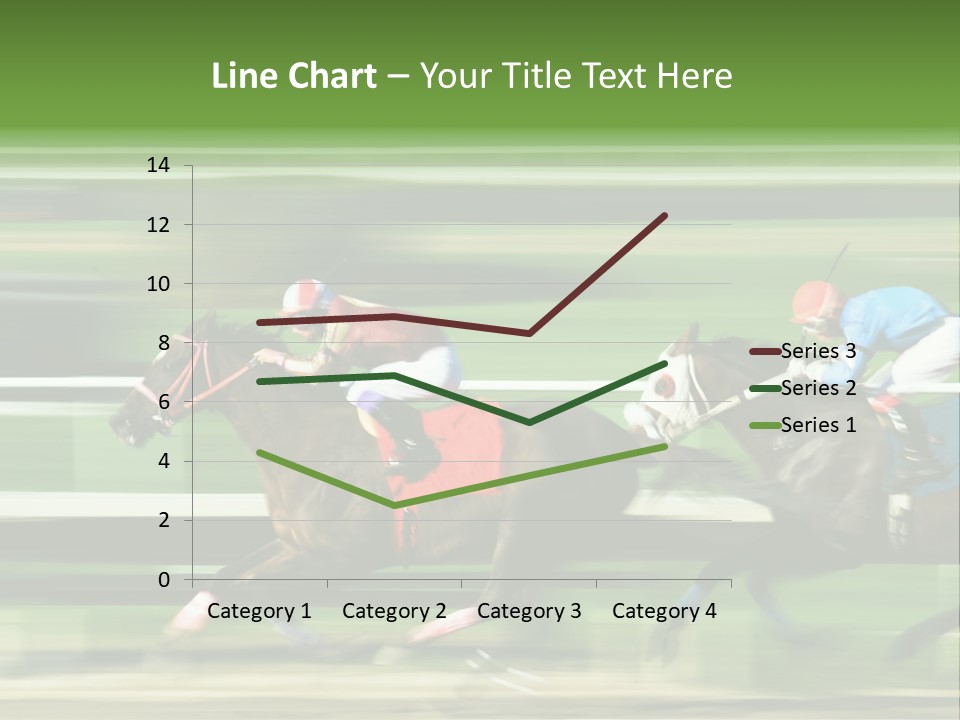 Two Racing Horses Competing With Each Other, With Motion Blur To Accent Speed PowerPoint Template