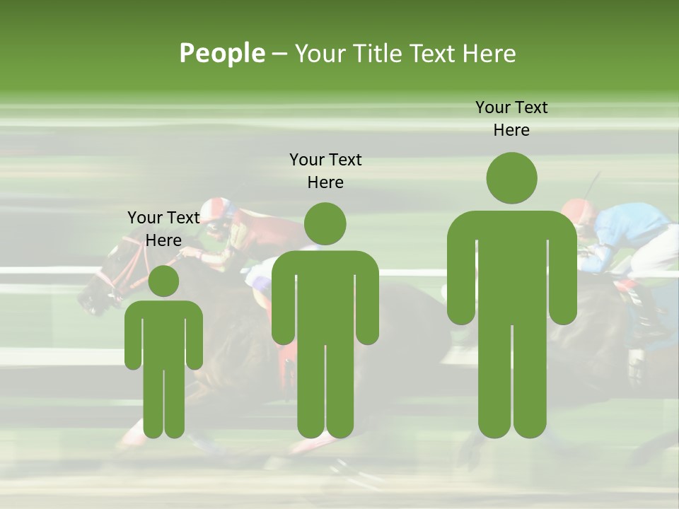 Two Racing Horses Competing With Each Other, With Motion Blur To Accent Speed PowerPoint Template