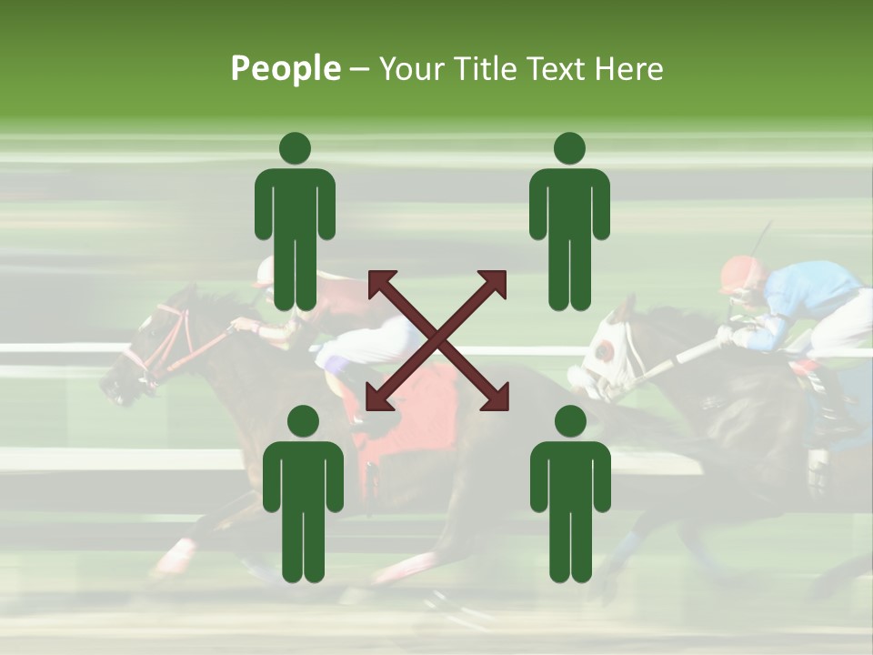 Two Racing Horses Competing With Each Other, With Motion Blur To Accent Speed PowerPoint Template