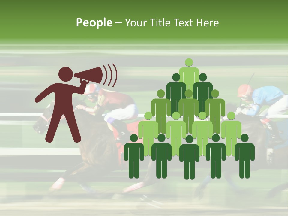 Two Racing Horses Competing With Each Other, With Motion Blur To Accent Speed PowerPoint Template