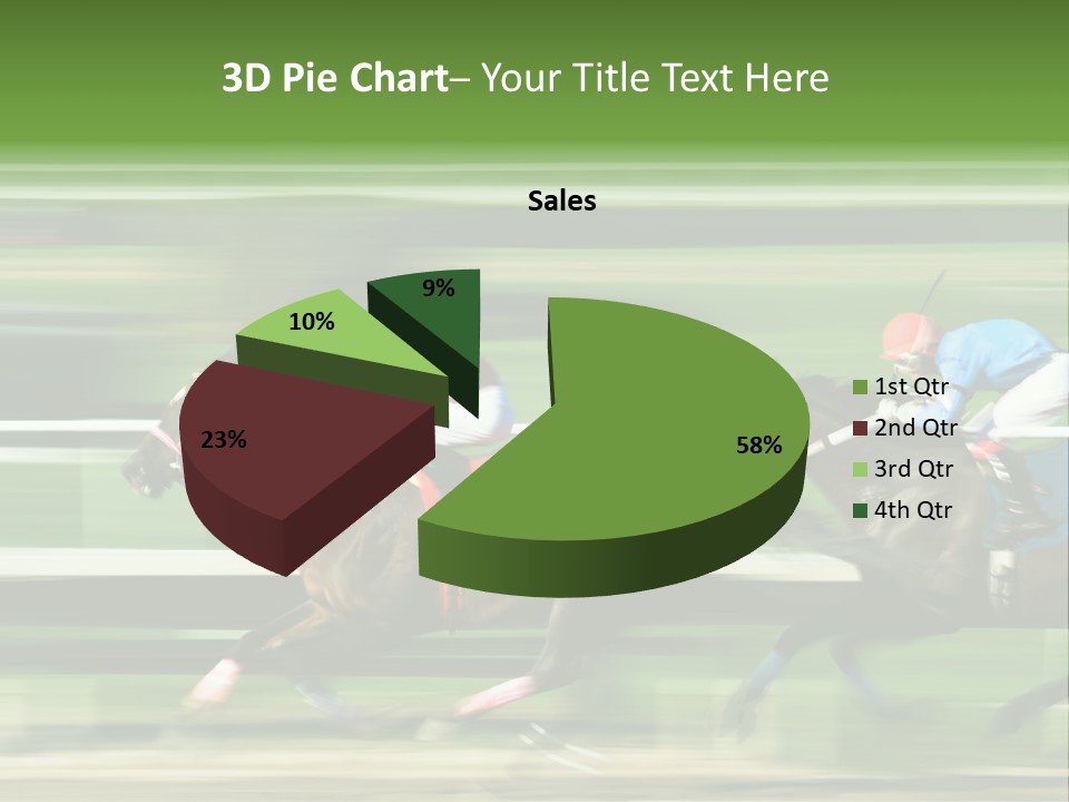 Two Racing Horses Competing With Each Other, With Motion Blur To Accent Speed PowerPoint Template