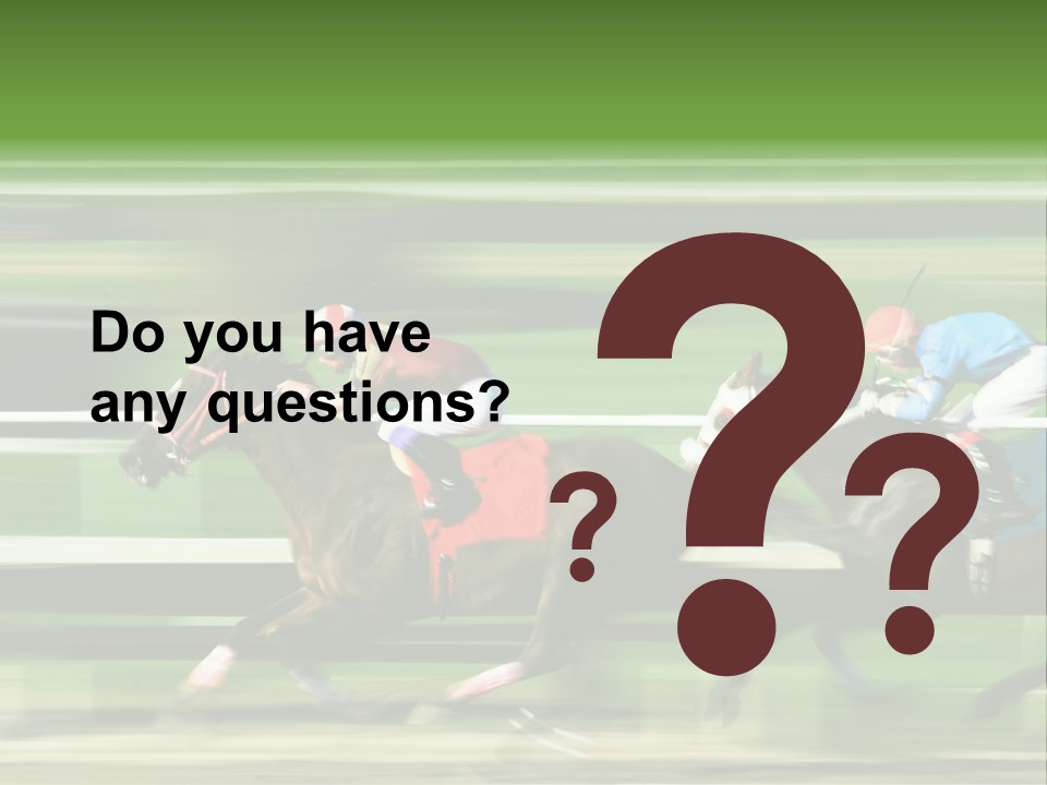 Two Racing Horses Competing With Each Other, With Motion Blur To Accent Speed PowerPoint Template