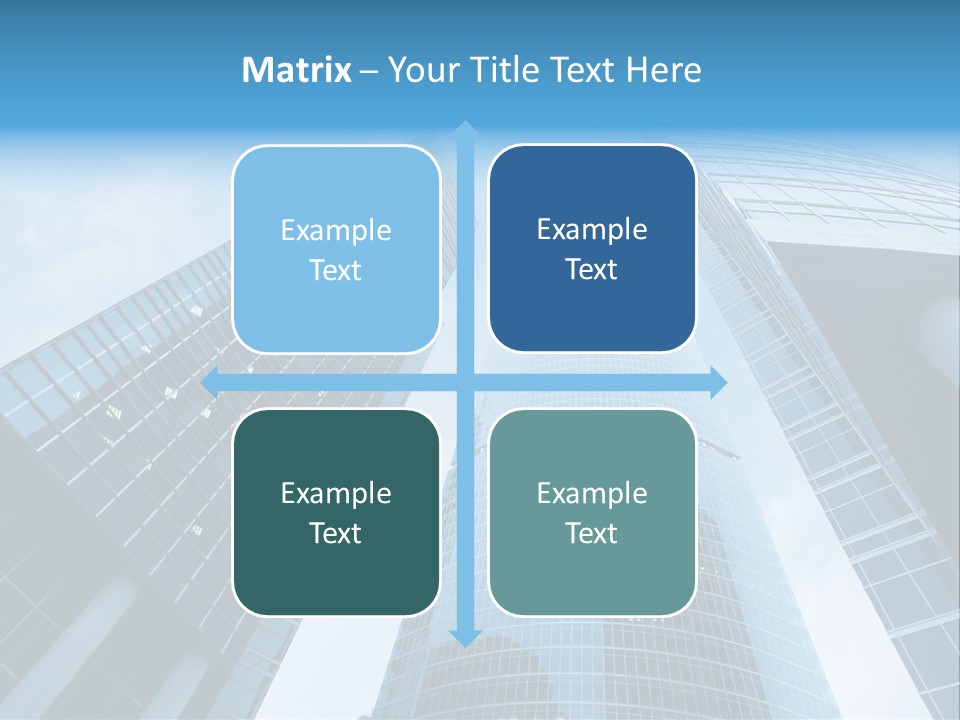 Three Skyscrapers, Business Center In Megalopolis PowerPoint Template