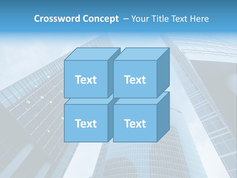 Three Skyscrapers, Business Center In Megalopolis PowerPoint Template