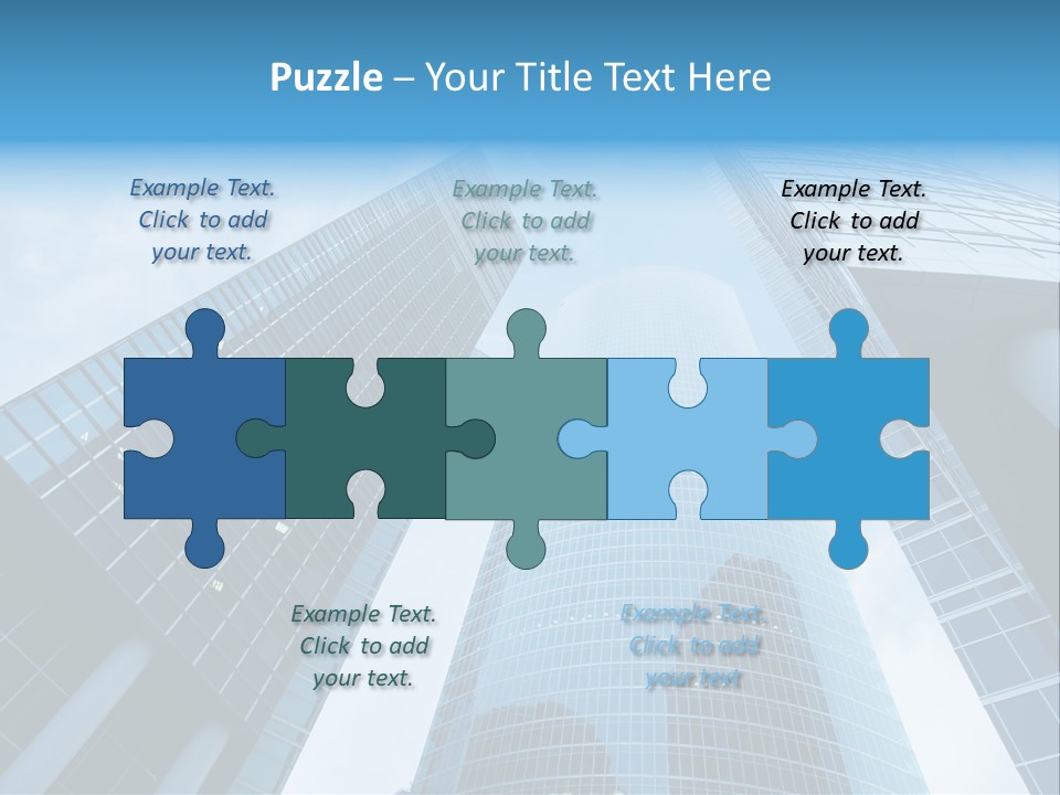 Three Skyscrapers, Business Center In Megalopolis PowerPoint Template