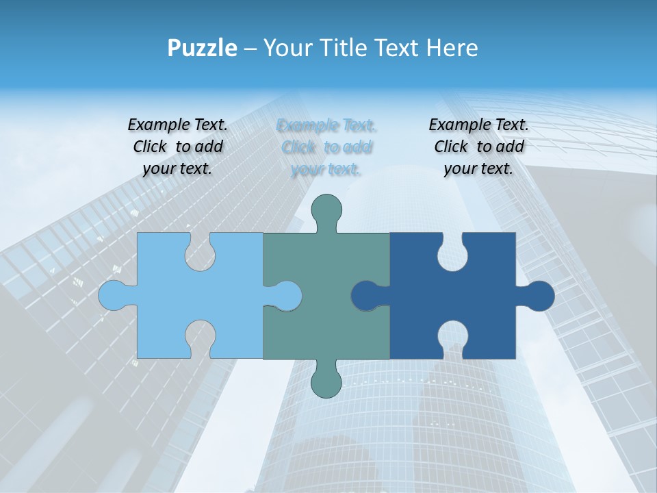 Three Skyscrapers, Business Center In Megalopolis PowerPoint Template