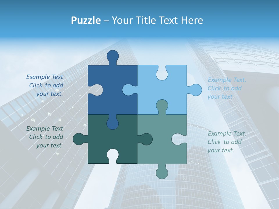 Three Skyscrapers, Business Center In Megalopolis PowerPoint Template