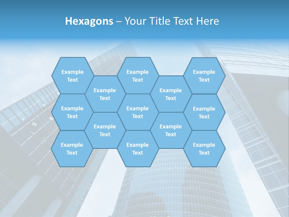 Three Skyscrapers, Business Center In Megalopolis PowerPoint Template