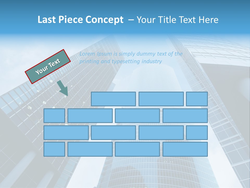 Three Skyscrapers, Business Center In Megalopolis PowerPoint Template