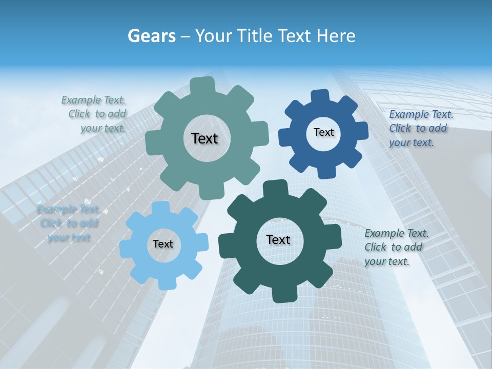 Three Skyscrapers, Business Center In Megalopolis PowerPoint Template