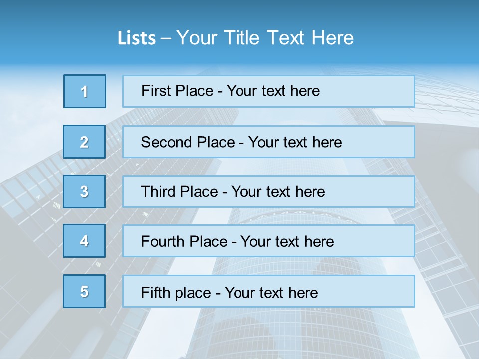 Three Skyscrapers, Business Center In Megalopolis PowerPoint Template