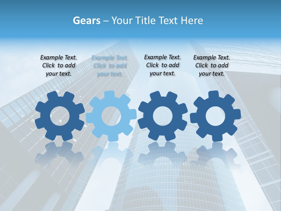 Three Skyscrapers, Business Center In Megalopolis PowerPoint Template