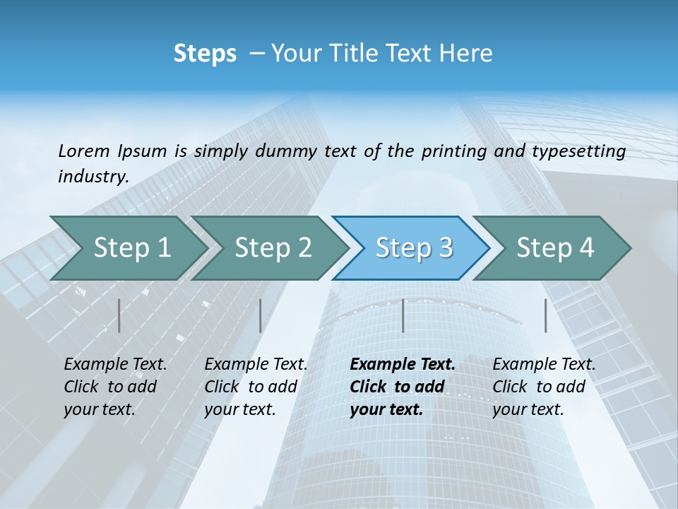 Three Skyscrapers, Business Center In Megalopolis PowerPoint Template