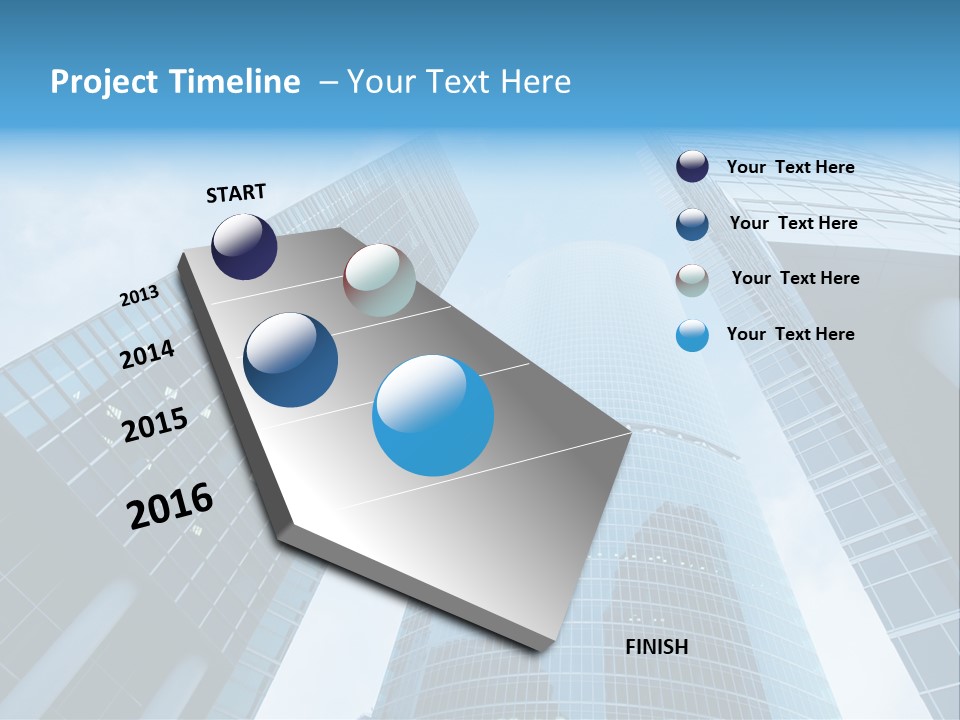 Three Skyscrapers, Business Center In Megalopolis PowerPoint Template