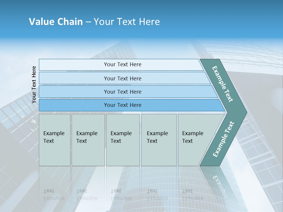 Three Skyscrapers, Business Center In Megalopolis PowerPoint Template