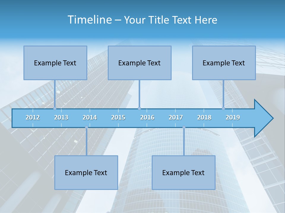 Three Skyscrapers, Business Center In Megalopolis PowerPoint Template