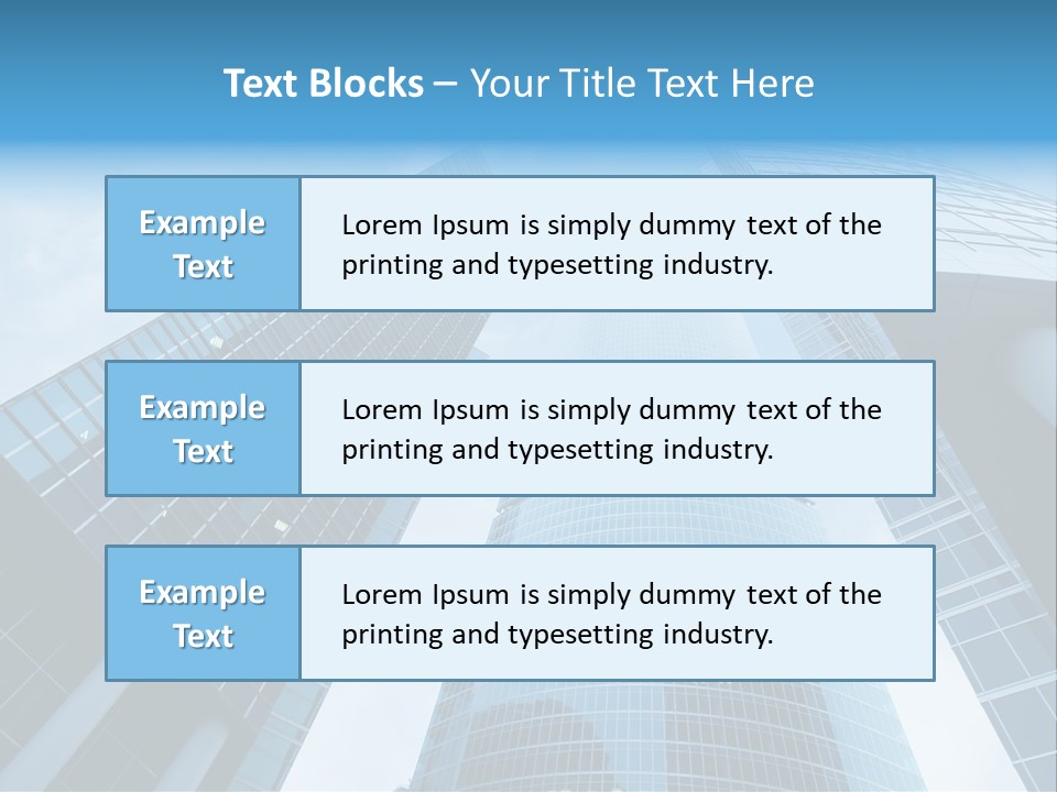 Three Skyscrapers, Business Center In Megalopolis PowerPoint Template