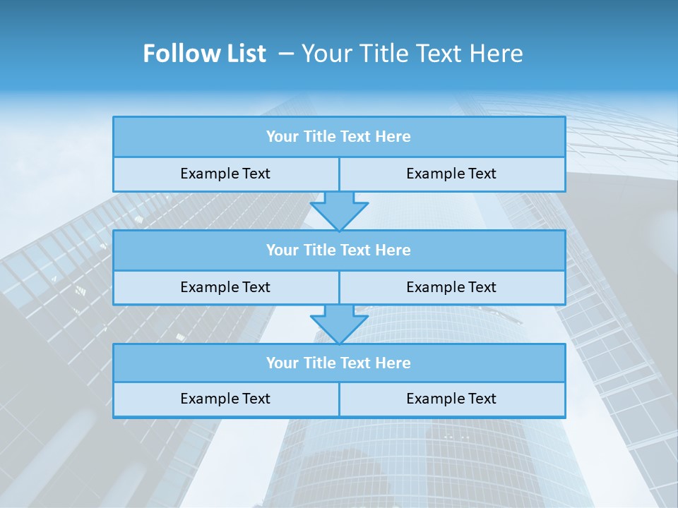 Three Skyscrapers, Business Center In Megalopolis PowerPoint Template