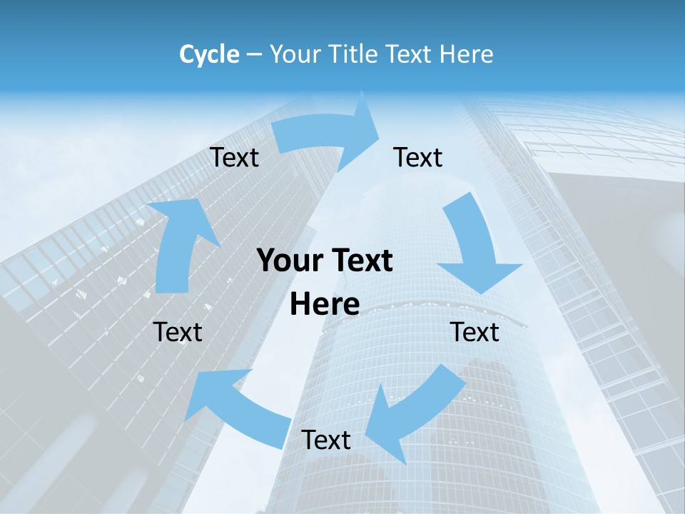 Three Skyscrapers, Business Center In Megalopolis PowerPoint Template