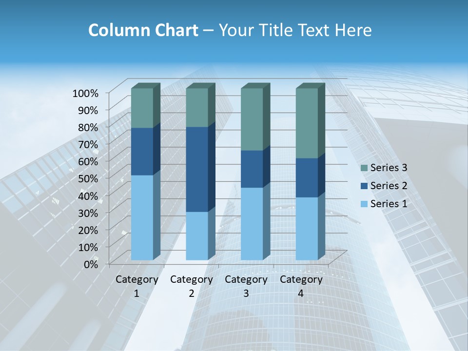 Three Skyscrapers, Business Center In Megalopolis PowerPoint Template