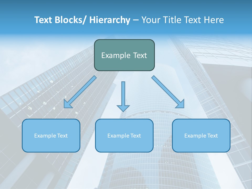 Three Skyscrapers, Business Center In Megalopolis PowerPoint Template