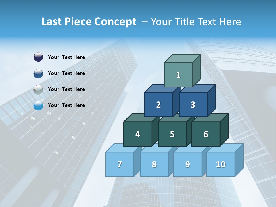 Three Skyscrapers, Business Center In Megalopolis PowerPoint Template